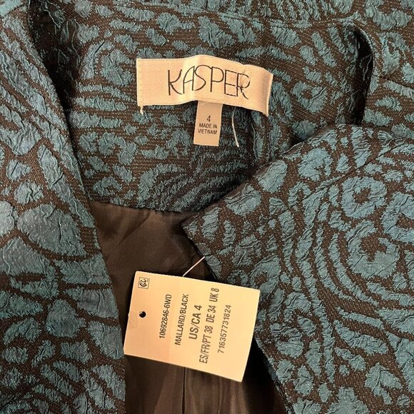 Kasper Women's Metallic Jacquard Animal Print Jacket - Size 4 - NWT - Picture 5 of 5